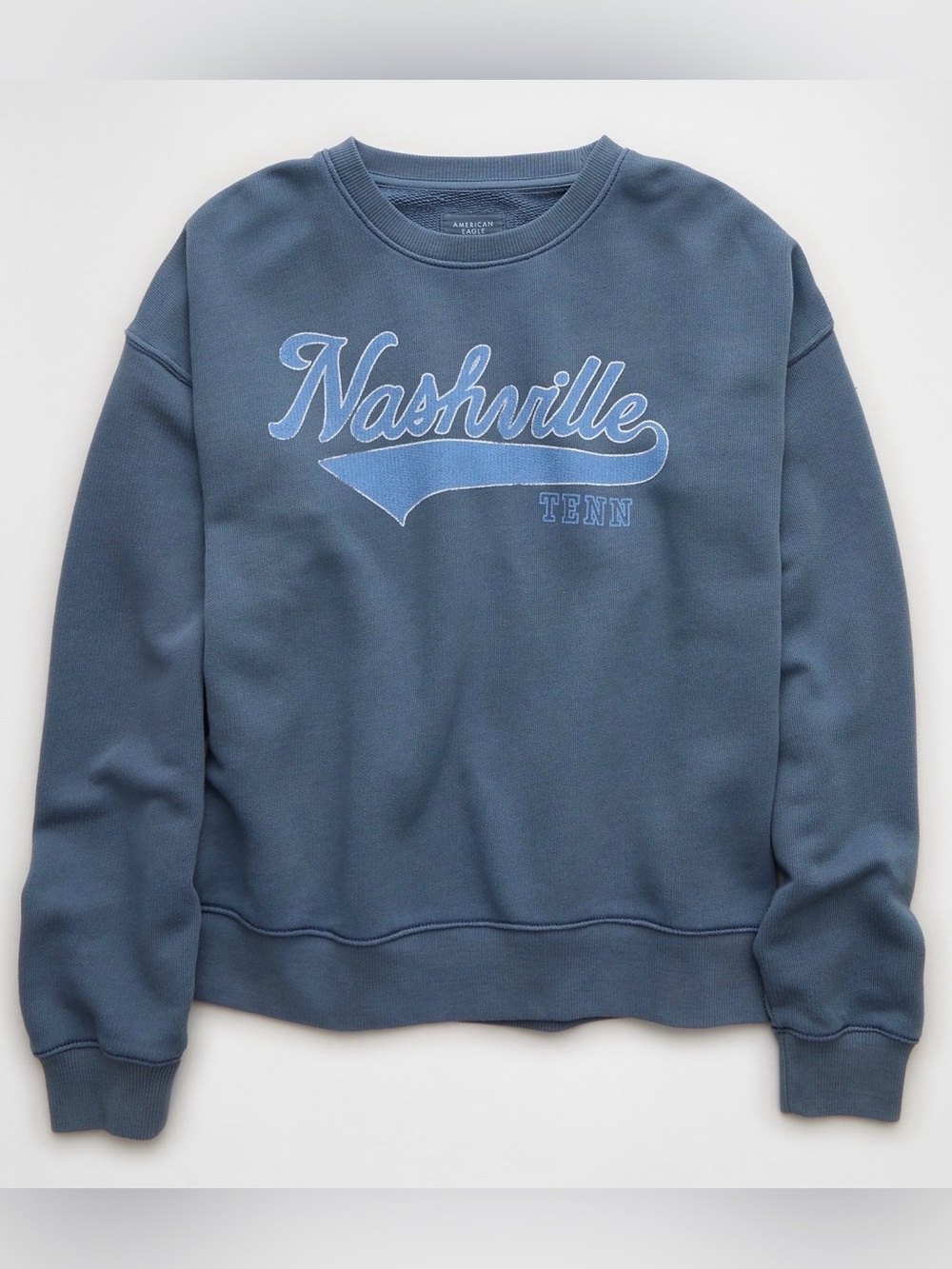 American Eagle Outfitters Blue Nashville Graphic Crewneck Sweatshirt sz L